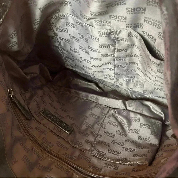 Michael Michael Kors Women’s Jet Set Metallic Silver Tote Purse Bag - Picture 12 of 16